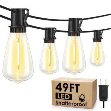 Imagem de Luzes de corda externas Larkvue 49FT com 20+1 LED à prova d'água