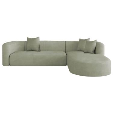 Imagem de Sofá Modular Celinne Luxuoso Sala De Estar Decoração Luxo 265cm Bouclé Verde Oliva
