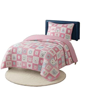 Imagem de Kit Cobre Leito Colcha Bouti Solteiro Infantil 2 Peças - Coelhos - 100% Poliéster