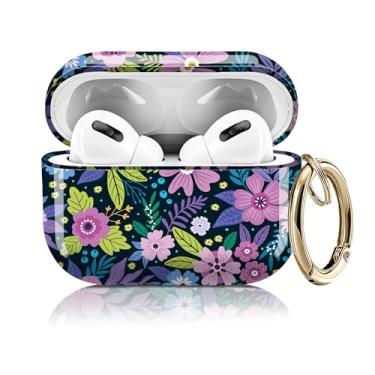 Imagem de Capa compatível com AirPod Pro 2ª/1ª geração 2023/2022/2019, capas fofas com chaveiro dourado para Air Pod Pro 2 e 1, para homens, mulheres e meninas (flor fofa)