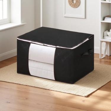 Imagem de 1 bolsa de armazenamento grande, bolsa de transporte, organizadores de armário, bolsa de armazenamento dobrável, bolsas de armazenamento doméstico para edredom, cobertor, travesseiro, armário, roupas