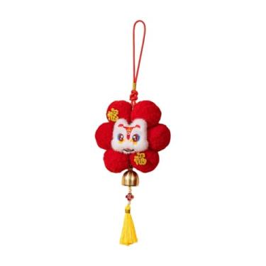 Imagem de Baoblaze Enfeite de pelúcia para pendurar do Ano Chinês, lembrancinha decorativa, brinquedo de pelúcia do Ano Cavalo 2026 para decoração de carro e, Leão