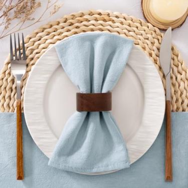 Imagem de Santaben Guardanapos de pano prateados conjunto de 12 guardanapos de algodão laváveis a granel 43 cm × 43 cm para decoração de mesa de outono casamento festa nupcial chá de bebê aniversário