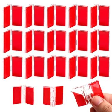 Imagem de 18 dobradiças pequenas de plástico transparente para artesanato, dobradiças de acrílico autoadesivas de 3,5 cm x 2,5 cm, mini dobradiça dobrável de tampa de aquário para vidro, artesanato, tampa de
