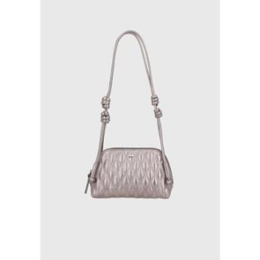 Imagem de Bolsa Média Couro Chumbo Matelassê Luiza Barcelos-Feminino