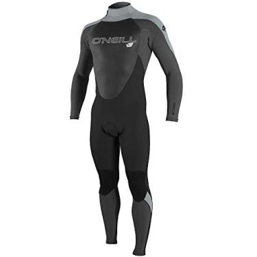 Imagem de O'NEILL Roupa de mergulho Epic 4/3 mm com zíper nas costas (preto/preto/cinza frio, GG)