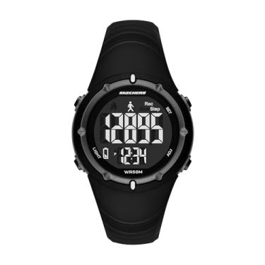 Imagem de Skechers Relógio feminino Skywood digital de plástico preto (modelo: SR2156)