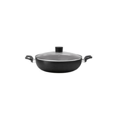 Imagem de Panela Wok Ebony Preto com Tampa 28 cm 3,55 L - Brinox