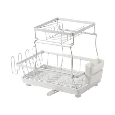 Imagem de Bothyi Talheres de rack de secagem de prato de prato multifuncional multifuncional 2 camadas anti -pia de pia de cozinha com suporte de xícara para casa, Pequeno