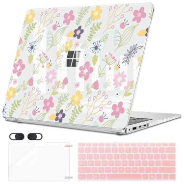 Imagem de Seanai Capa para laptop Microsoft Surface 13,9 polegadas 2036 tela sensível ao toque (7ª edição) versão 2024, capa rígida de plástico resistente a arranhões, com capa de teclado e película de tela