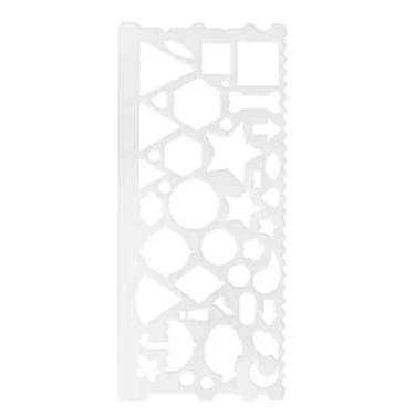 Imagem de Regua geometrica 20 cm Plastica Desenhos BRW, Transparente