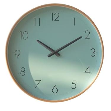 Imagem de Relógio de parede Relógio de parede silencioso verde menta, alimentado por bateria, fácil combinar para decoração de casa(16 inches)
