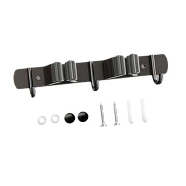 Imagem de Baoblaze Suporte de parede para vassouras e esfregões, organizador de ferramentas de jardim fácil de usar e antiderrapante, ideal para banheiro, casa, 2 Suportes, 3