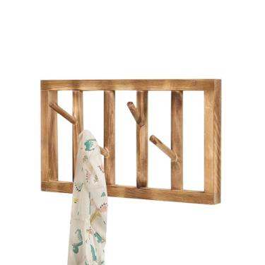 Imagem de Ganchos Para Paredes | Suporte Rústico Poupa Espaço Cabideiro De Parede,Prateleira Decorativa Para Cabides,Para Entrada Sala De Estar Cozinha Casa Escritório Quarto