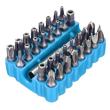 Imagem de 33 peças Conjunto de Bits Torx Hex Star CRV6150 Anti-Manipulação com Suporte Magnético para Parafusadeiras Chaves Parafuso Ferramentas Manuais e Estojo Armazenamento