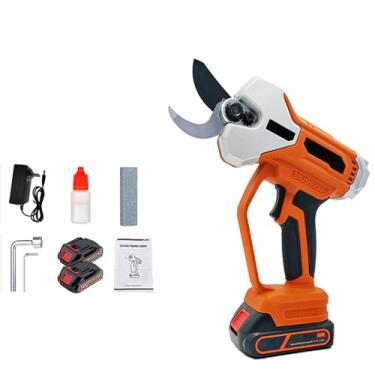 Imagem de Tesoura Elétrica sem Fio de 21V com Diâmetro Corte 4cm Lâmina SK5 Escova Display LED 2 Baterias 1500mAh Carregador Ferra