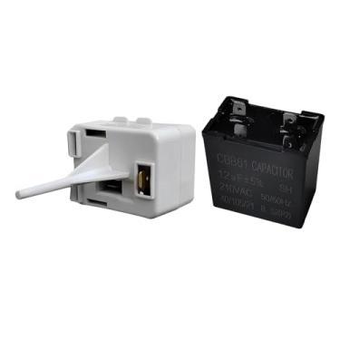 Imagem de Relé de partida de geladeira WR09X10107 & Run Capacitor WR55X24064 Apto para refrigeradores Hotpoint