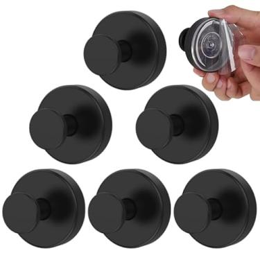 Imagem de BetterJonny 6 ganchos de ventosa para chuveiro, toalha de banheiro, ganchos de chuveiro, ganchos de parede resistentes para pendurar toalhas, roupões, casacos, chaves, cabide
