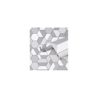 Imagem de Papel de Parede Adesivo PVC, Estampa Tela Cinza, 5 Metros x 60cm, Impermeável, Resistente, Lavável, Autoadesivo, para Decoração de Paredes, Móveis e Superfícies