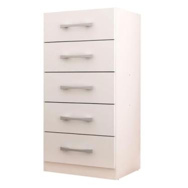 Imagem de Cômoda Grande 5 Gavetas Cor Branco Design Savana