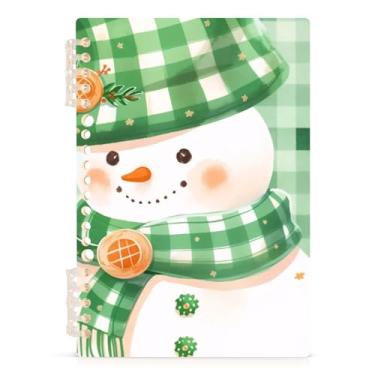 Imagem de Burbuja Caderno de boneco de neve de Natal, papel pautado universitário A5 com 60 folhas, fichário para escritório, 1 pacote