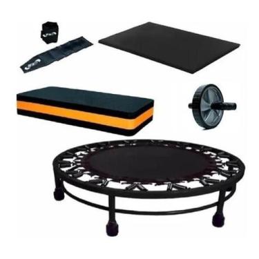 Imagem de Kit Aeróbico Mini Jump+Colchonete + Roda + Caneleira 3+ Step - Fitness