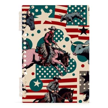 Imagem de Burbuja Caderno Western Cowboys, papel pautado universitário A5 com 60 folhas, fichário para escritório, 1 pacote
