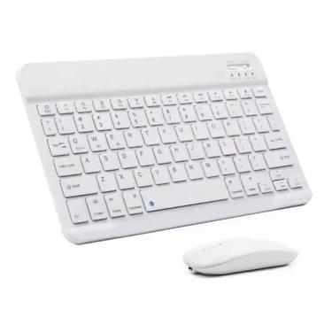 Imagem de Teclado Slim Sem Fio Bluetooth Português Abnt2 Mouse