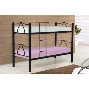 Imagem de Beliche Bicama em Aço acompanha 2 colchões solteiro - B GASPARI, Preto