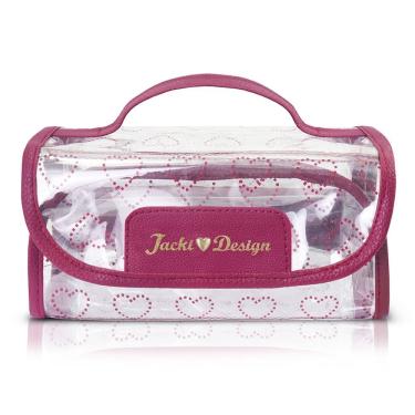 Imagem de Necessaire Rocambole Transparente Jacki Design - Love Vinho