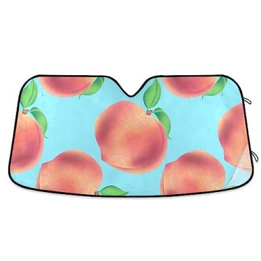 Imagem de Para-brisa bloqueador solar de carro pêssego, protetor solar de para-brisa, protetor solar para carro, caminhão, SUV, acessórios de carro de verão