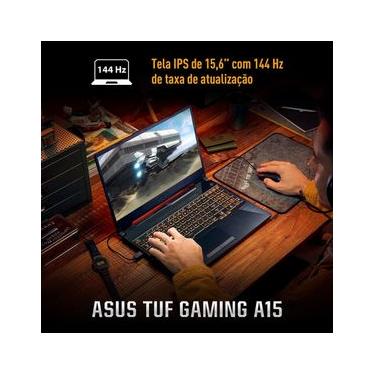Imagem de Notebook Gamer 15,6” ASUS TUF A15 144Hz Ryzen 7 KeepOS 8GB RAM 512GB SSD Preto