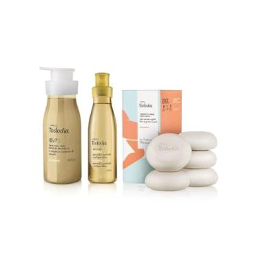 Imagem de Todo dia Macadâmia Kit Cuidados Corporais, Creme Hidratante 400ml, Body Splash 200ml, Sabonete em Barra 5 Unidades 90g