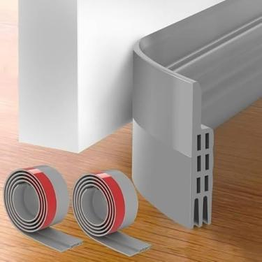 Imagem de Tampa de vedação de porta, à prova de som e à prova d'água, tira de vedação embaixo da porta, 1 pacote, 4 cores (branco/preto/cinza/marrom) para casa, portas de escritório (cinza)