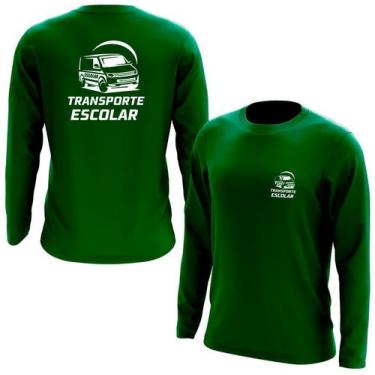 Imagem de Camiseta Manga Longa Transporte Escolar - Estampa Norte, G2, Cinza chu