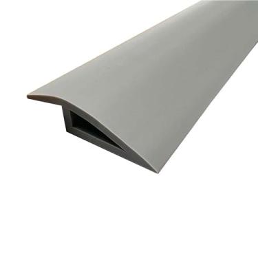 Imagem de GQQGSHOP Tira autoadesiva de transição de piso de 2 m, tira de acabamento de PVC para carpete e borda de piso, transições de limiar de PVC adequadas para altura limite de 7 ~ 10 mm (cinza)