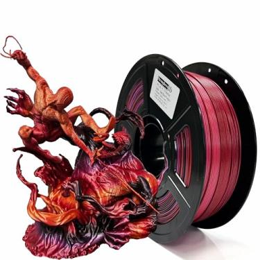 Imagem de Stronghero3D Filamento de impressão 3D PLA 1,75 mm, vermelho, preto, roxo, multicolorido, filamento gradiente, peso líquido 1 kg
