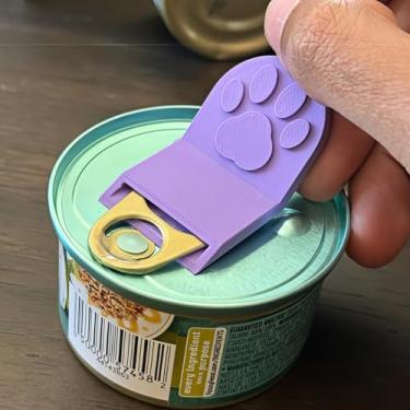 Imagem de Abridor de latas impresso em 3D, acessório de cozinha, abridor de tampa de lata com protetor de unhas, roxo