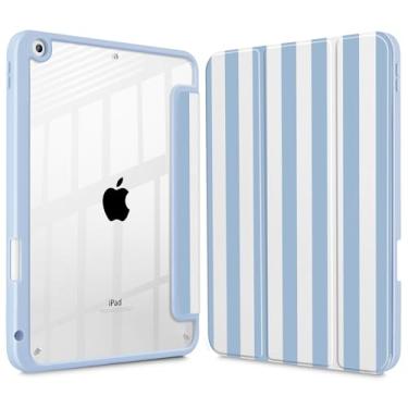 Imagem de Tuiklol Capa para iPad 10.2, versão 2021, 9ª geração, suporte embutido para lápis, suporte de três dobras, proteção de TPU (Poliuretano Termoplástico) para iPad 10.2 de 2020 e 2019 [8/7], listrada