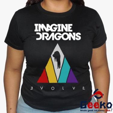 Imagem de Baby Look Imagine Dragons 100% Algodão - Evolve - Indie - Rock - Geeko