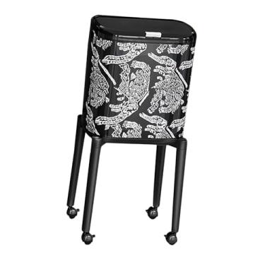 Imagem de Bothyi Lixeira com Rodas, Lixeira Estreita, Cesto de Lixo para Banheiro, Berçário, Preto Listrado