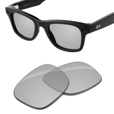 Imagem de Tintart Lentes de substituição compatíveis com óculos RayBan Meta Wayfarer RW4006 50 mm AI, proteção UV, transição, Cinza fotocromático anti luz azul, One Size