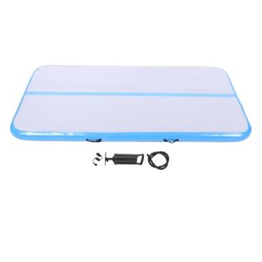 Imagem de Qinlorgo Tapete Inflável de Ginástica Aérea, Amortecimento de PVC Grosso Antiderrapante de 6,6 X 3,3 Pés Com Tapete Anti-perda de Corda para Treinamento de Alta Intensidade Em Casa, (BLUE)
