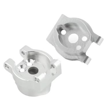 Imagem de Peças de carro RC compatíveis com Traxxas para TRX4 1/10 RC Crawler Car Upgrades Peças Acessórios 2 peças Metal Rear Portal Axle C Mount 8256 (prata)