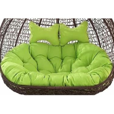 Imagem de Almofada dupla para cadeira suspensa em formato de ovo, almofada de substituição para balanço suspenso em formato de ovo, almofada lavável para cadeira de rede