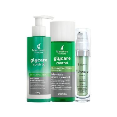 Imagem de Kit Facial Mantecorp Glycare - Gel e Solução Antioleosidade e Sérum Anti-Idade 30ml-Unissex