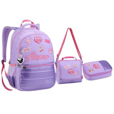 Imagem de Kit Mochila Lancheira Estojo Laptop Coquete ColorUp-Feminino