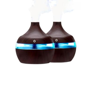 Imagem de Umidificador De Ár Portátil USB Difusor Cor Madeira Difusor De Áromas Com Duração De Até 8 Horas(KIT2um003-17)