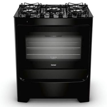 Imagem de Fogão 5 Bocas Bivolt Com Mesa De Vidro Consul Preto Bivolt