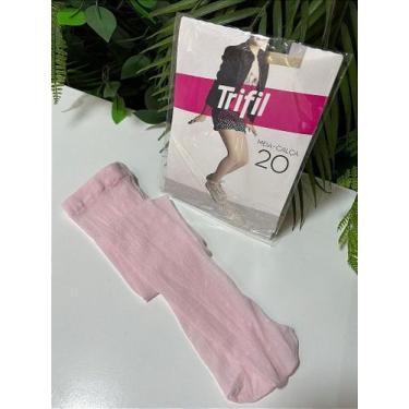 Imagem de Meia Calça Fio 20 Trifil Juvenil Rosa Gravatinha - Tamanhos P, M e G, 